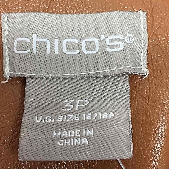 NWT CHICO'S * FAUX LEATHER JACKET - Picture 8 of 8